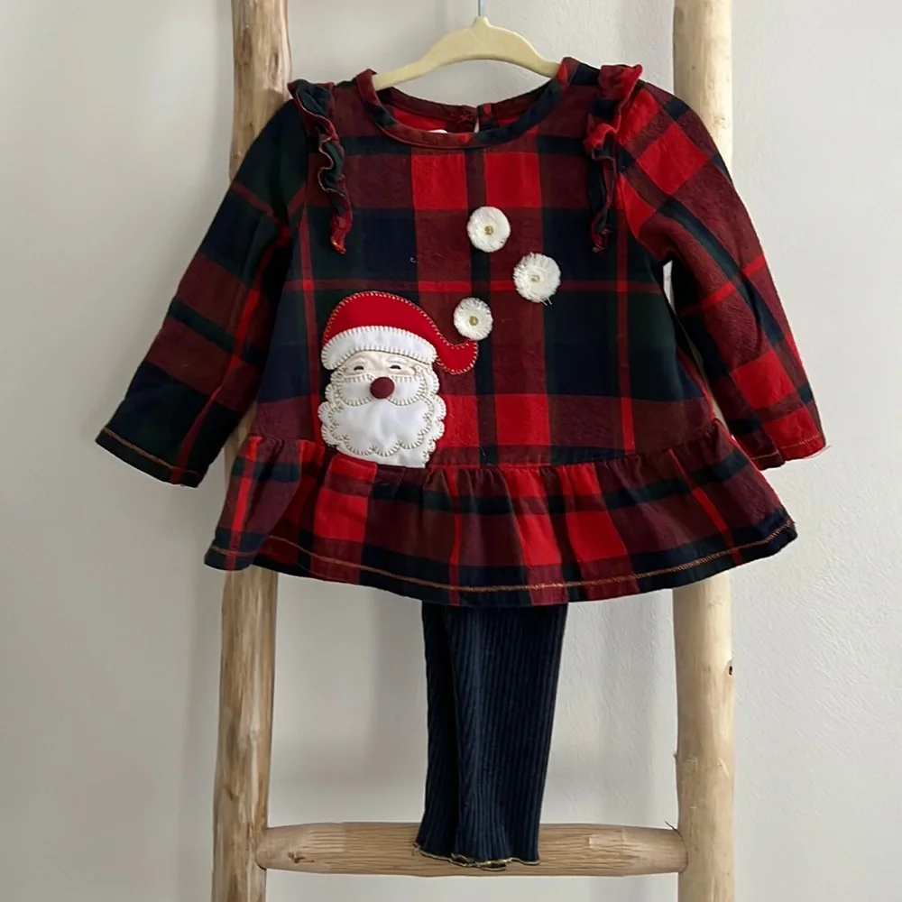 Mud Pie Santa Tunic and Legging Set (available in Sz 6-9 months & 12-18 months)
